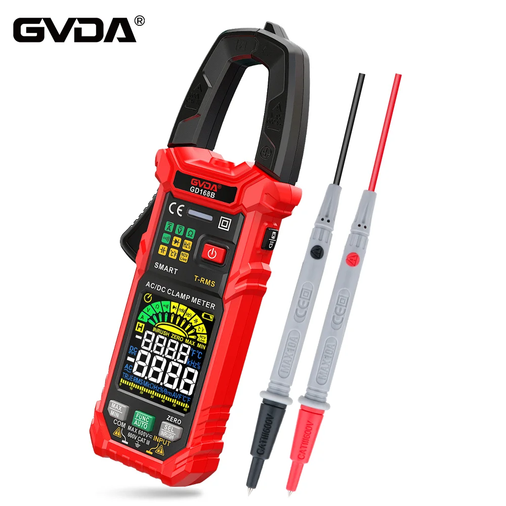 GVDA Digital Clamp Multimeter AC DC Voltage Capacitance Ohm Hz Tester Voltmeter True RMS Multimeter Inrush Current Voltage Meter