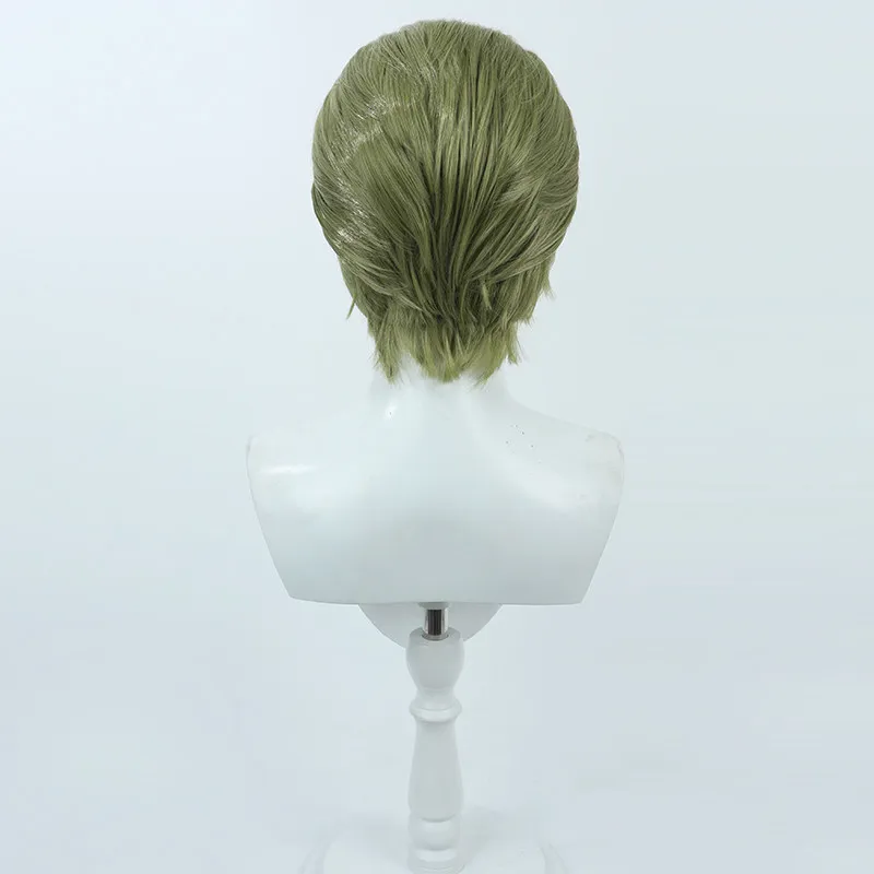 애니메이션 프리렌 하이터 코스프레 가발 짧은 녹색 머리 남자 할로윈 파티 카니발 역할 놀이 의상 액세서리 합성 가발