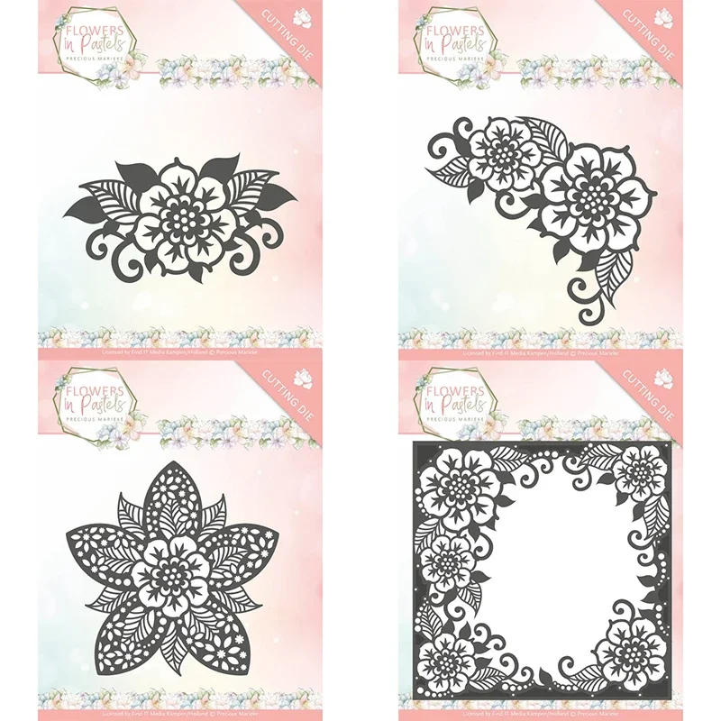 

Mmao Crafts Metal Steel Cutting Dies New Flower series frame Stencil For DIY Scrapbooking Paper/photo Cards Embossing Dies