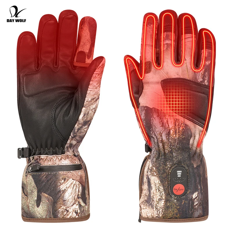 

DAY WOLF eated Gloves Motorcycle Winter Moto Heated Gloves Warm Waterproof Rechargeable Heating Thermal Gloves For Snowmobile