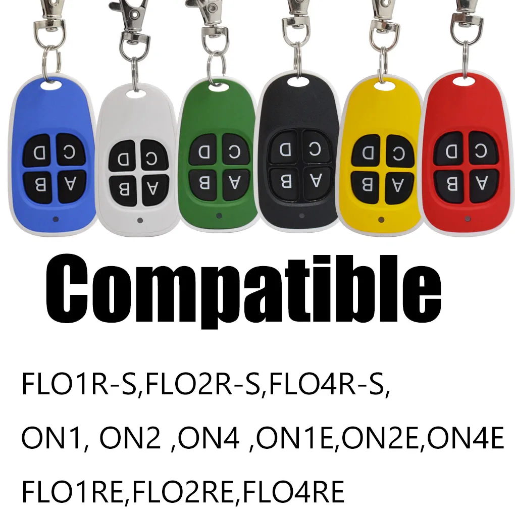 Télécommande de porte électrique à code roulant Compatible FLO1R-S, FLO2R-S, FLO4R-S, FLO4R-S, ON2, ON4, ON1E, ON2 433.92MHz