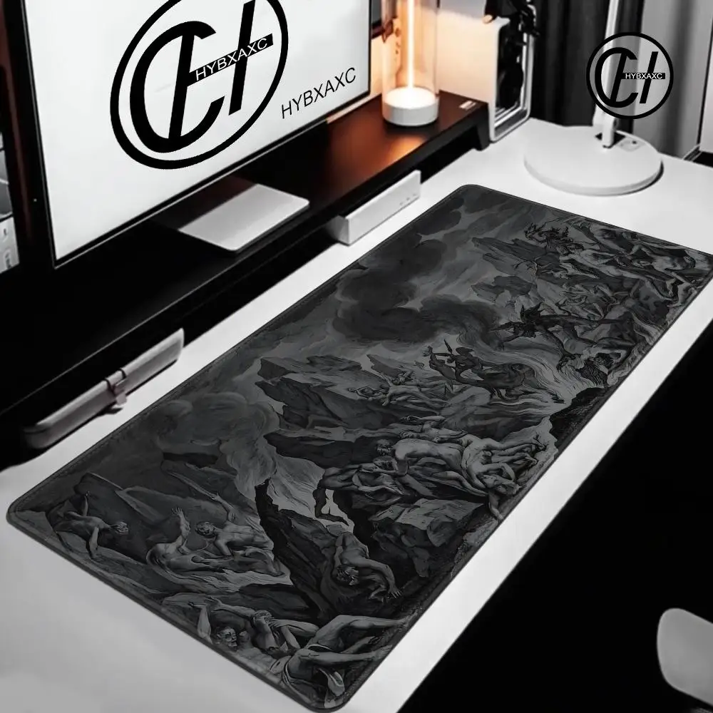 Gothic Gamer Keyboard Pad 90x40 Mousepad Engraved Art Style Mouse Mats Office Accessories Pc Cabinet Games Computer Gaming Pads