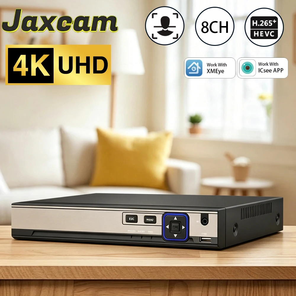 

H.265 4K 10-канальный POE NVR для системы видеонаблюдения IP-камерами CCTV, XMEYE, с функцией распознавания лиц, 8MP сетевой видеорегистратор