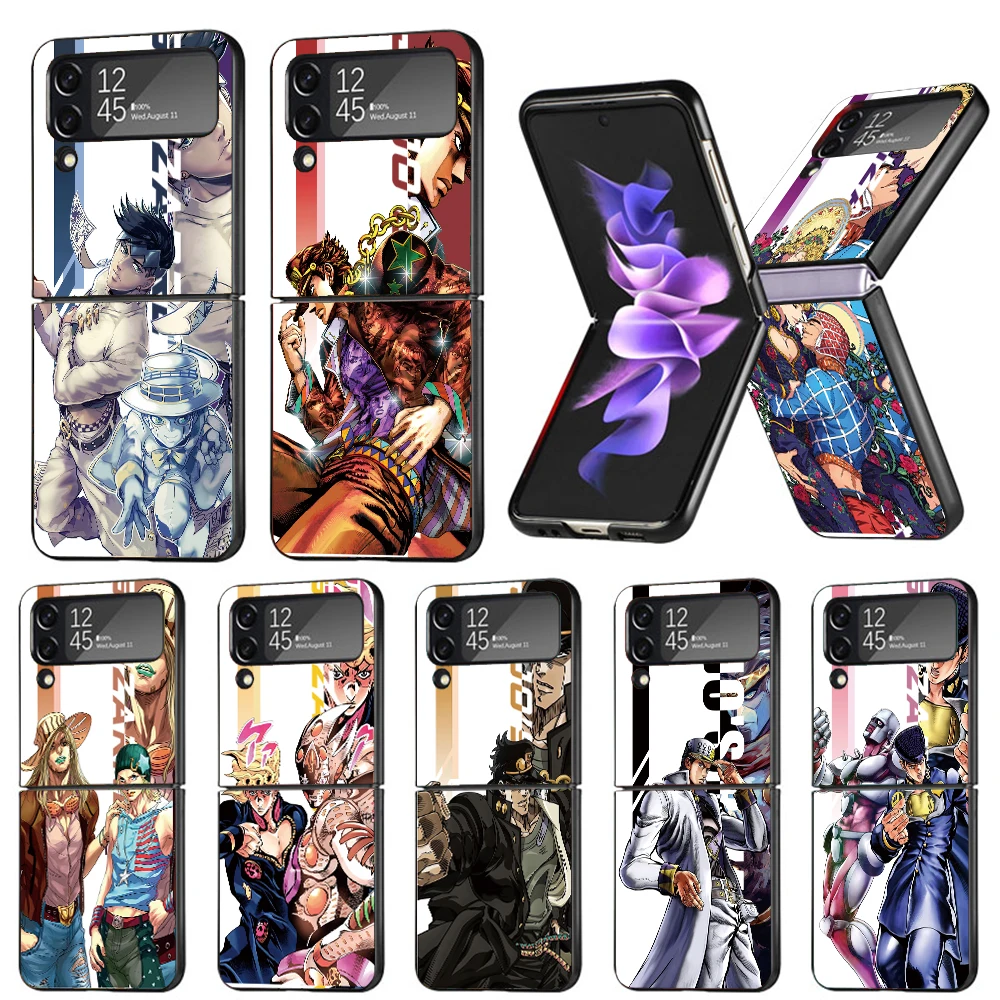 JoJo Bizarre Adventure Anime Phone Case para Samsung Galaxy Z Flip6 5G Flip5 Flip4 Flip3 ZFlip 6 3 4 5 PC Hard a prueba de golpes Back Co