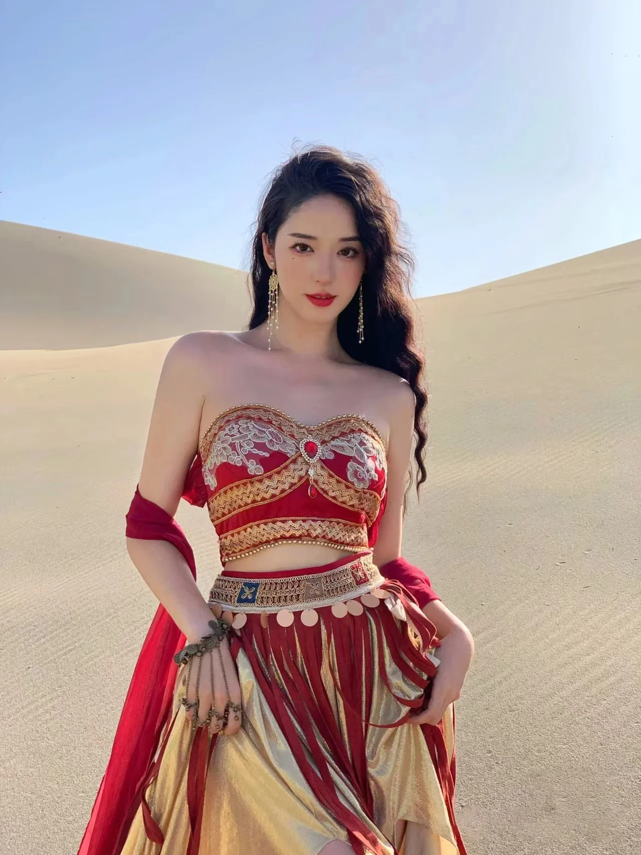 Dunhuang Dance Kweichow Moutai Women's Han Chinese Clothing Elements Western Style Costume Studio Trip Shoot Exotic Cosplay