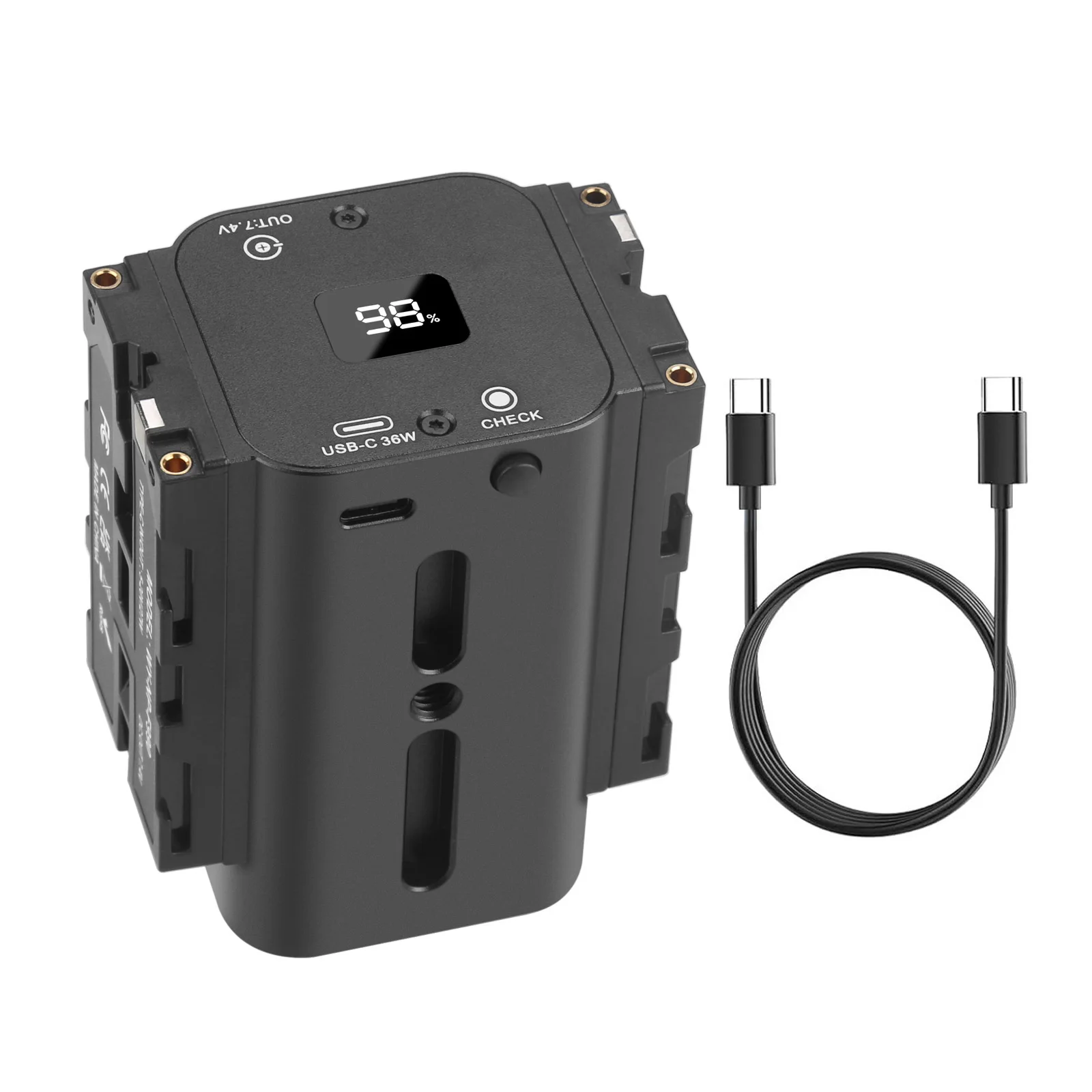 

NP-F Double Sided Battery With Type-C Input/Output for Atomos Ninja/Shinobi Monitors,for DJI SDR Video Transmitter,LED Lights