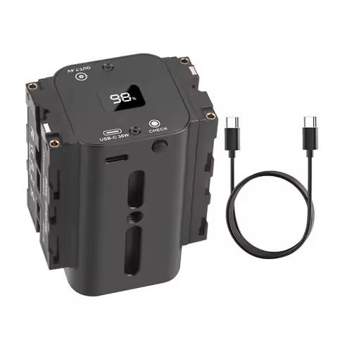 NP-F Double Sided Battery With Type-C Input/Output for Atomos Ninja/Shinobi Monitors,for DJI SDR Video Transmitter,LED Lights