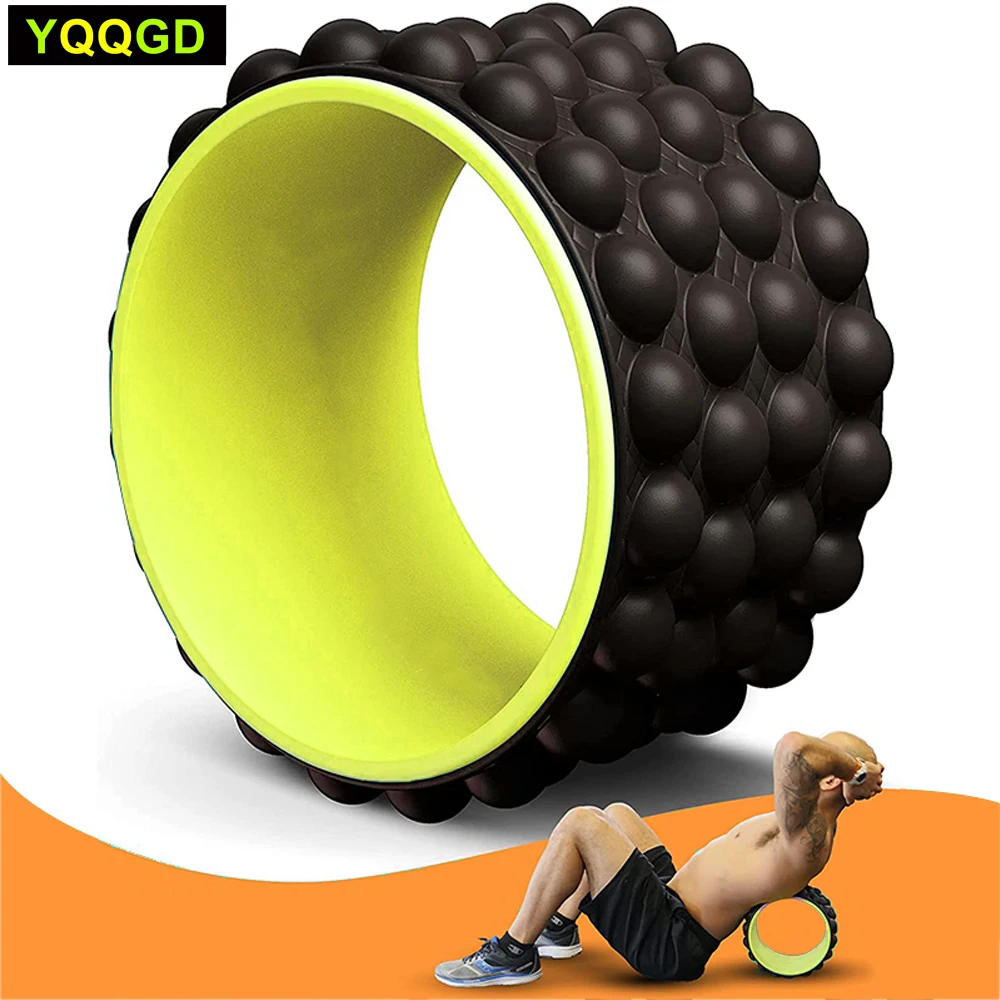 Back Roller Back Stretcher & Back Cracker Premium Yoga Wheel Foam Roller for Treat Back Pain Deep Tissue Massage Exercise