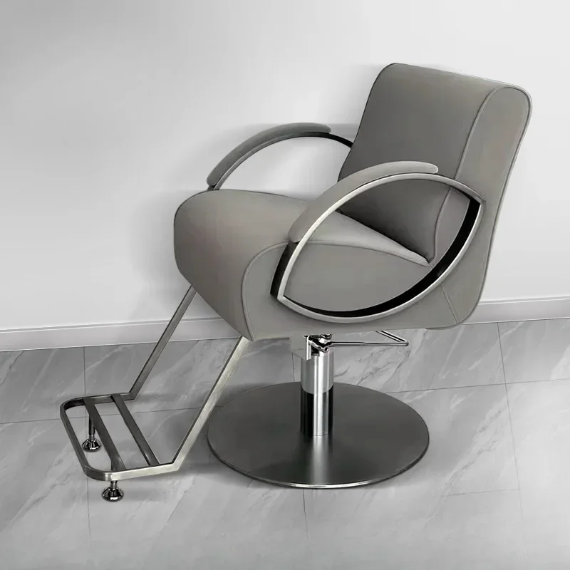Modern Luxury Barber Chairs Nordic Simple Perm Hair Dyeing Barber Chairs Ergonomic Comfort Swivel Salon Furniture Cadeira FYBC