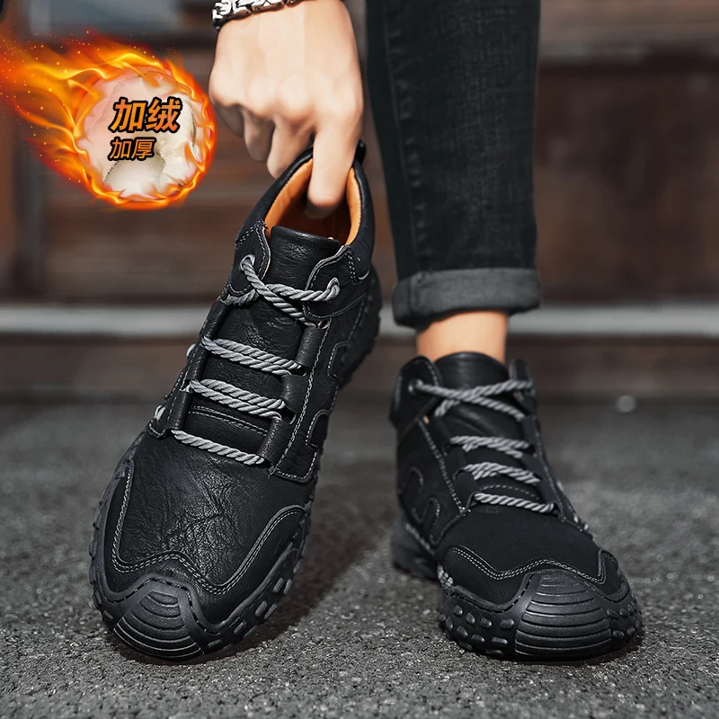 men boots 2024 New Winter Slippers Warm Men Shoes Waterproof Non-Slip Plush Sneakers Male tenis shoes Boots Men Sneakers Winter