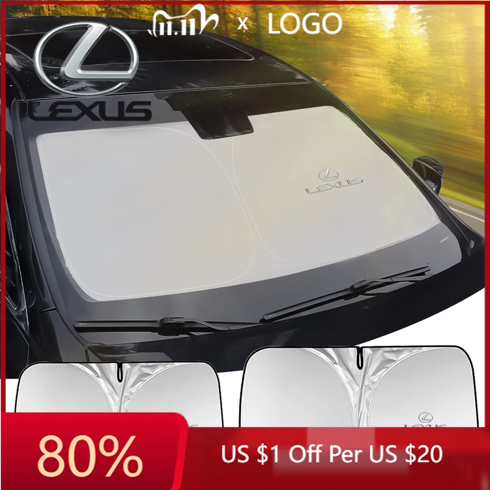 

2026 Hot Interior Stickers Car Emblem Sunshade Umbrella Windshield Folding Front Parasol Accessories For Lexus LS IS350 ES300h E