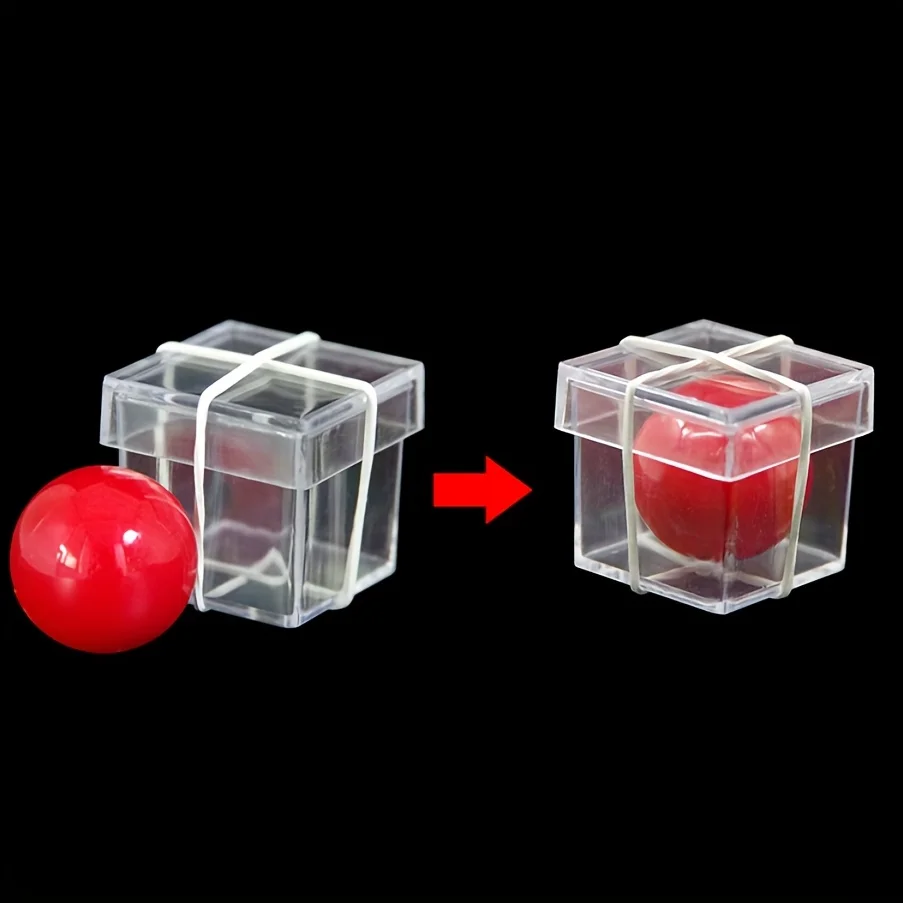 [Zaubertrick, Red Ball Illusion] Red Ball Penetration Illusion Zaubertrick mit transparenter Box |   Close-Up Magic Prop für Hallow