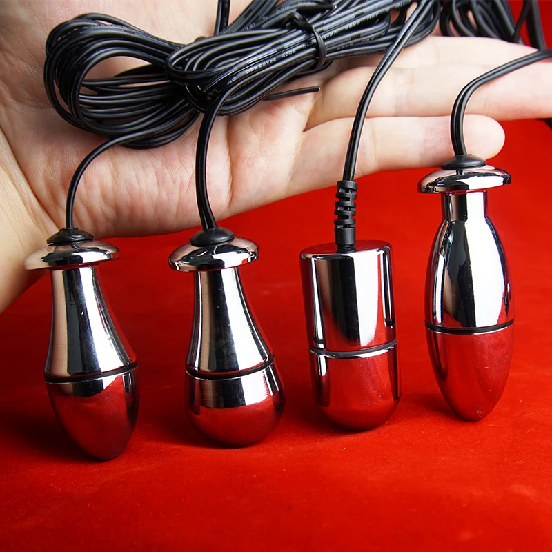 Bi-polar Estim Butt Plug,Electro BDSM Egg Vaginal Ball,Electric Sex Prostate Massage Anal Plugs,Electrosex Electroshock E-stim