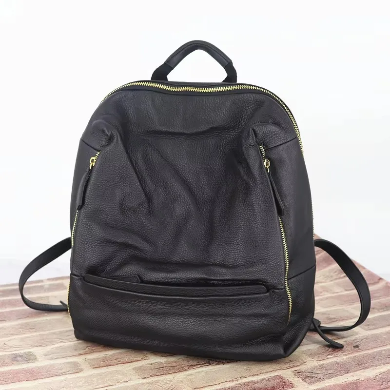 

Women Soft Genuine Leather Backpacks Large Capacity Ladies Bagpack Spacious Multi Pockets Travel Daily Knapsack Girl's Schoolbag