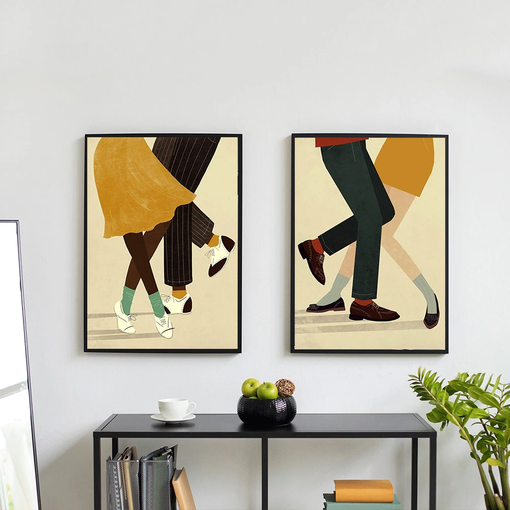 Dancing Couple Northern Soul Savoy Swing Canvas Painting Poster Modern Wall Art Picture for Home Living Room Decoration Unframed