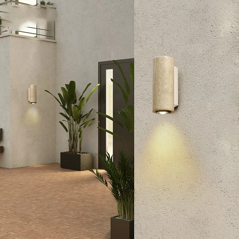 Lámpara Led de pared impermeable para exteriores, luz amarilla, cueva, luces de piedra, color crema, estilo wabi-sabi, dormitorio, mesita de noche,