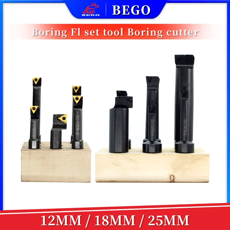 Boring Cutter Set 12mm-5PCS 12mm-9PCS 18mm-7PCS 18mm-12PCS Boring Head Boring Hole Tool Holder for TCMT110204 TCMT090204 Insert