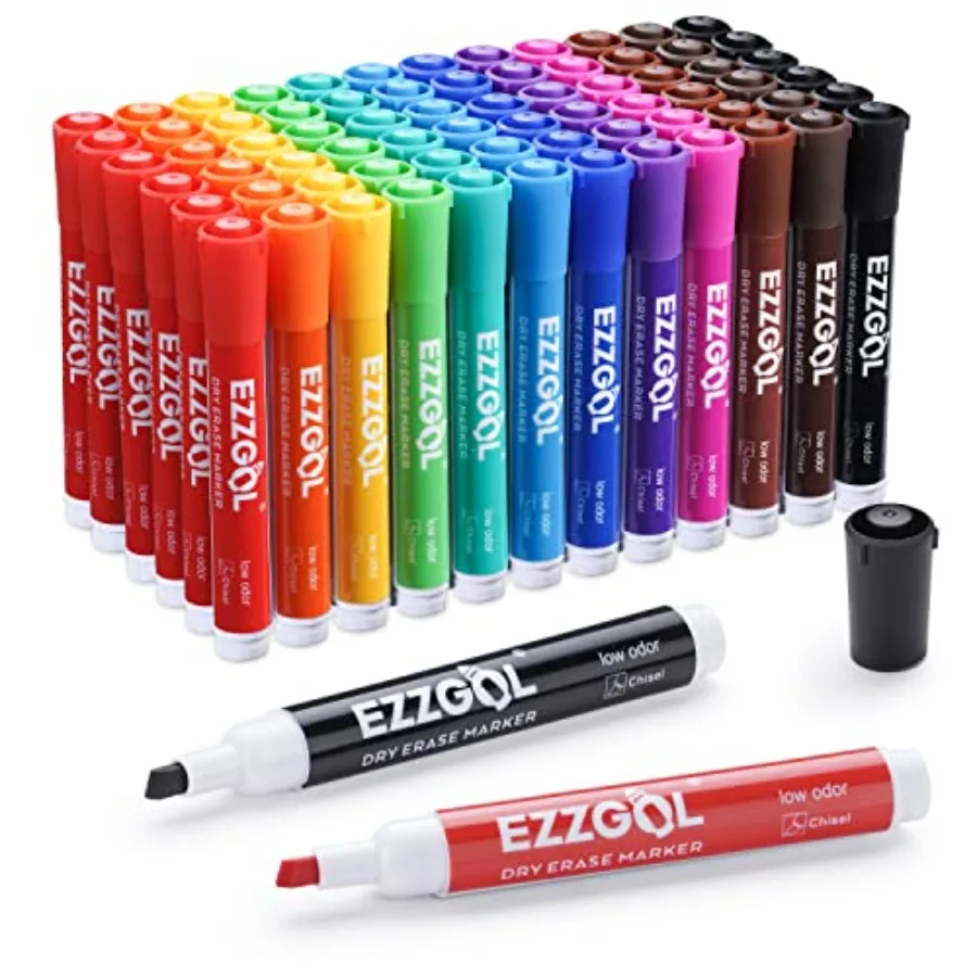 

Dry Erase Markers Bulk, 72 Pack, 12 Colors Whiteboard Markers, Chisel Tip Dry Erase Markers Perfect for Writing on Dry Erase Wh