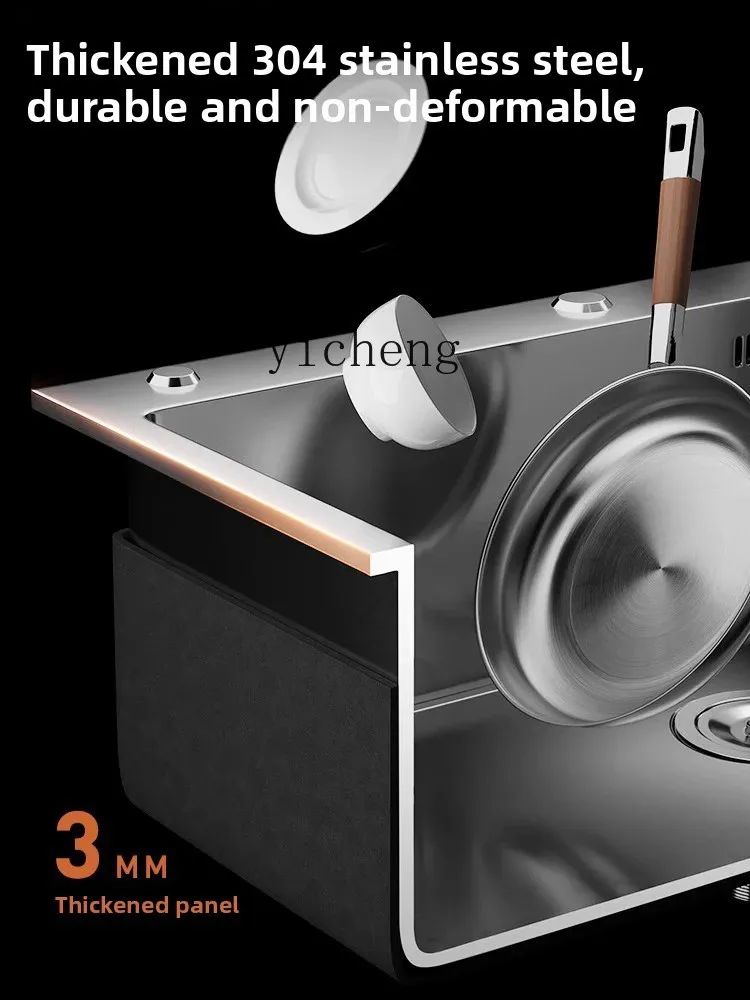 YFY  Nano  Large Single  Manual Thickened Kitchen Drop-in  Washing Basin