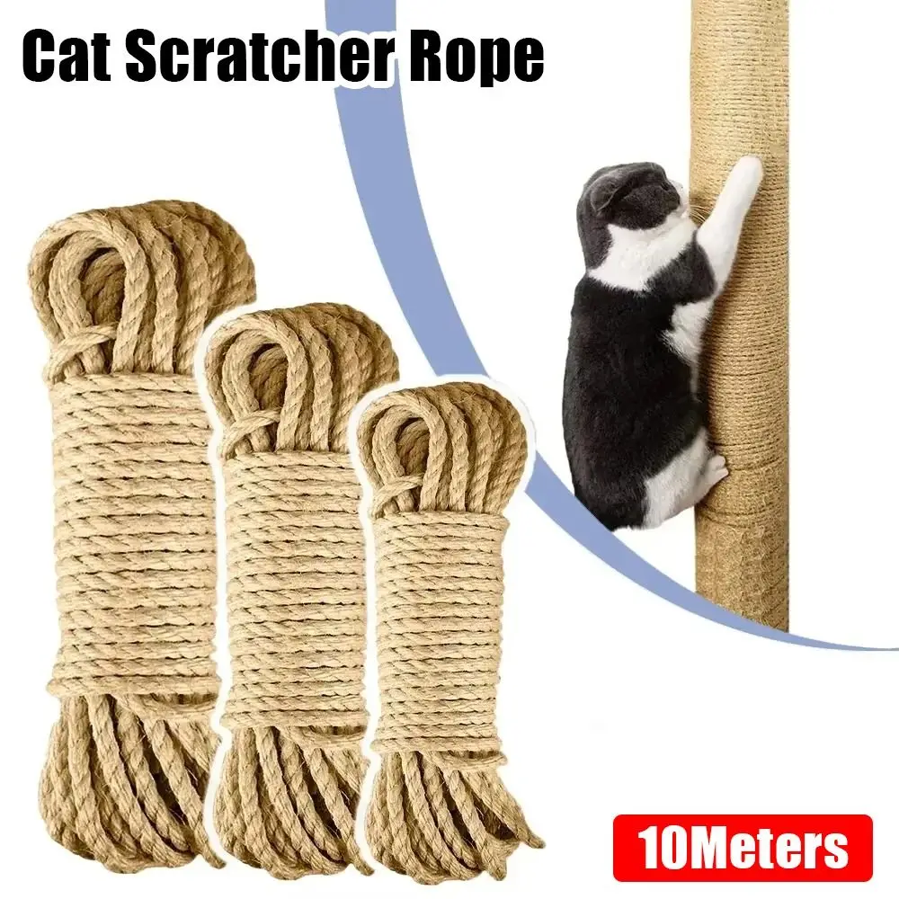 1Roll Tree Scratching Post Natural Sisal Rope Toy Cats Paw Claw Pet Supplies Cat Scratcher Rope 10M 4mm/6mm Furniture Protector