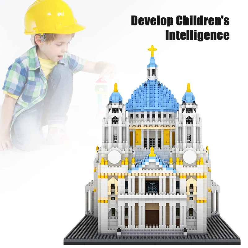 7053 Pcs City Mini St Paul Cathedral Architecture Building Blocks Famous Castle Moc Bricks Educational Gifts Toys For Children