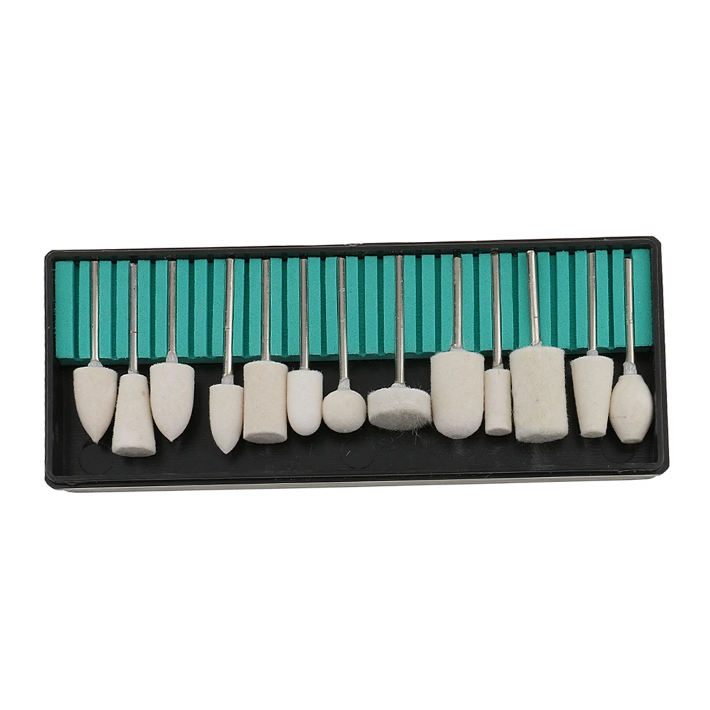 Lot de 13 têtes de ponçage pour ponceuse à ongles électrique, accessoire de manucure, polissage, nail art