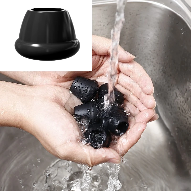 4 قطعة حامي أرضية الساق للكرسي الأسود غطاء للقدم من السيليكون لطاولة الأثاث حامي القدمين يحمي الأرضيات الصلبة من الخدوش