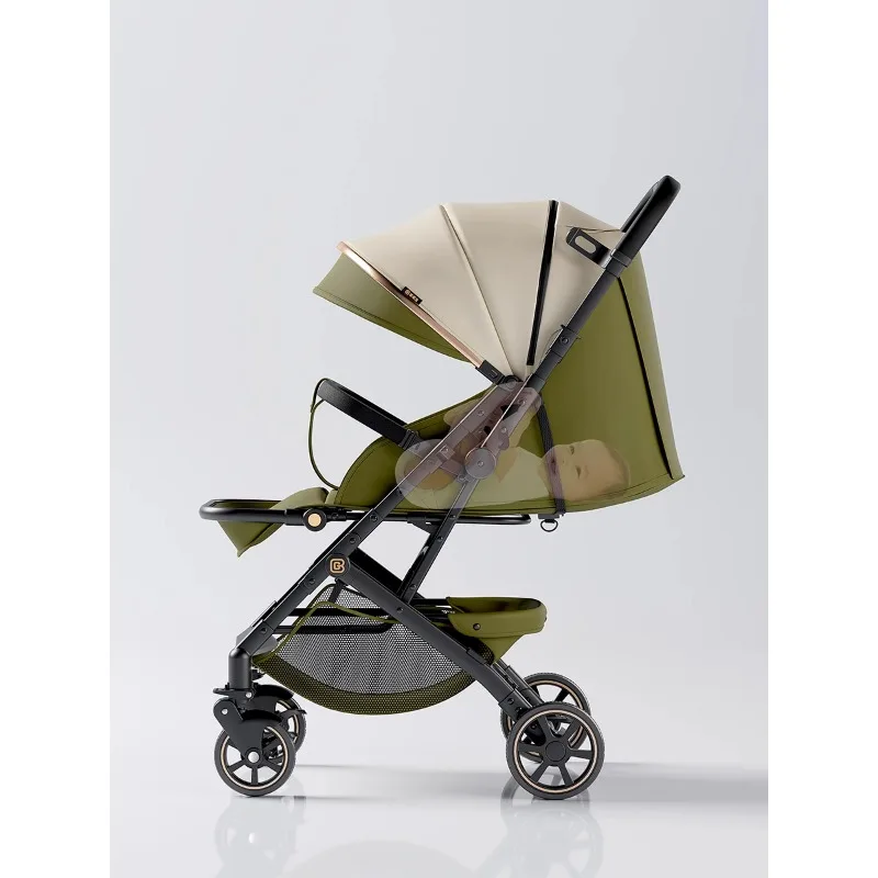 

Lightweight folding two-way stroller can sit and lie on baby four-wheel stroller shock-absorbing stroller