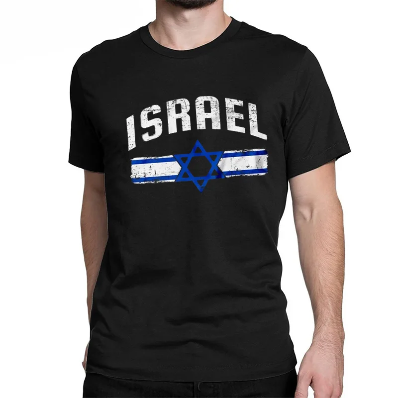 Camiseta con bandera de escudo de armas de Estrella de David de Israel, camiseta informal de verano de manga corta con c