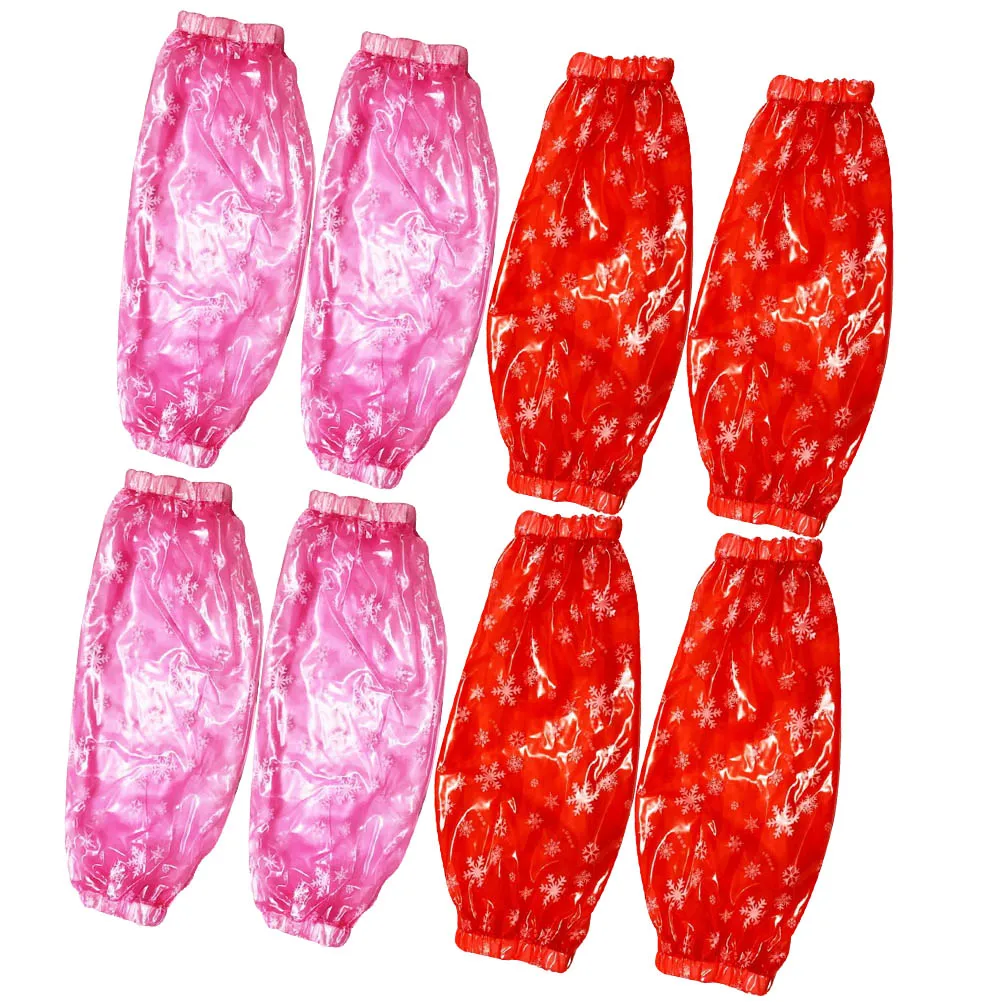

4 Pairs Waterproof Kitchen Oversleeve Protector Arm Sleeve Elastic Oilproof Cleaning Helper Adult Size