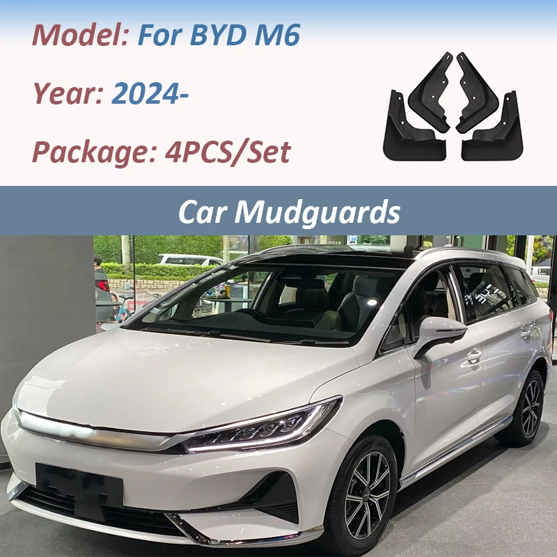 

Автомобильные брызговики, 4 шт./компл., брызговики для BYD M6 2024- водонепроницаемые автоматические брызговики, брызговики, переднее и заднее крыло, автомобильные аксессуары