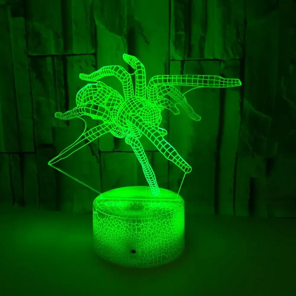 

Nighdn Spider Shape 3D Illusion Lamp Led Night Light for Kids Bedroom Decoration 7 Colors Changing USB Table Lamp Birthday Gift