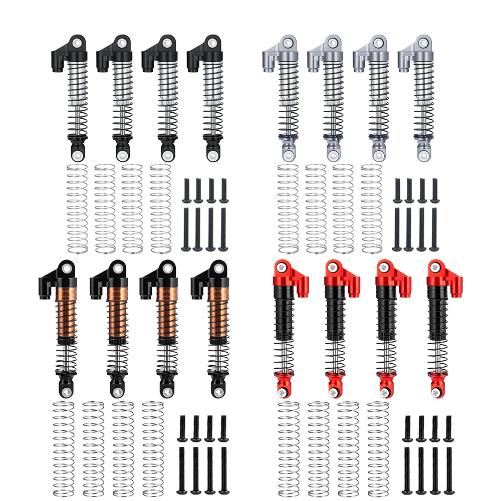 YEAHRUN 4PCS 56/62mm Metal Shock Absorbers Oil Dampers for 1/18 TRX4M TRX-4M Bronco Defender F150 K10 Upgrade Parts