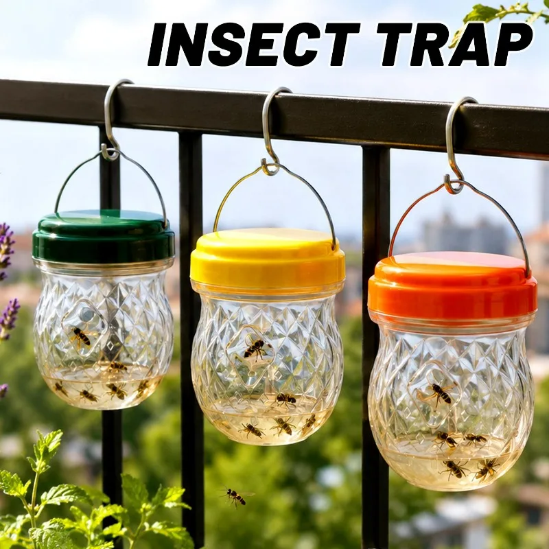 Insect Trap Outdoor Reusable Hanging Boxes with Lid for Fruitfly Wasps Garden Farm Household Non-toxic Pest Control Supplies