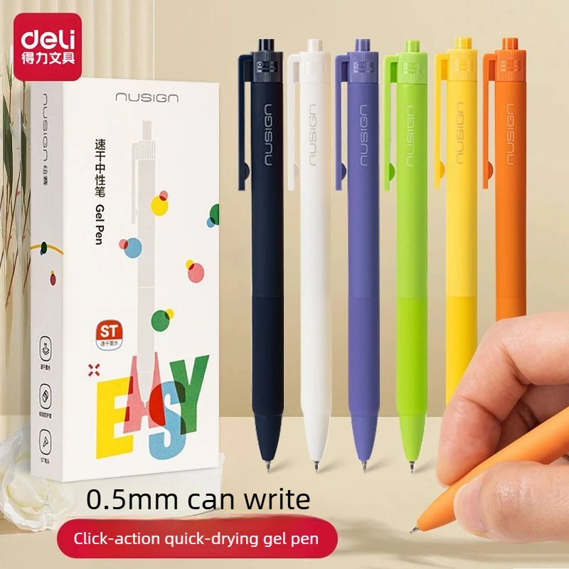 Press Soft Silicone Gel Pen for Students To Practice Writing and Doing Exam Exercises. It Dries Quickly ST Double Ball Gel Pen
