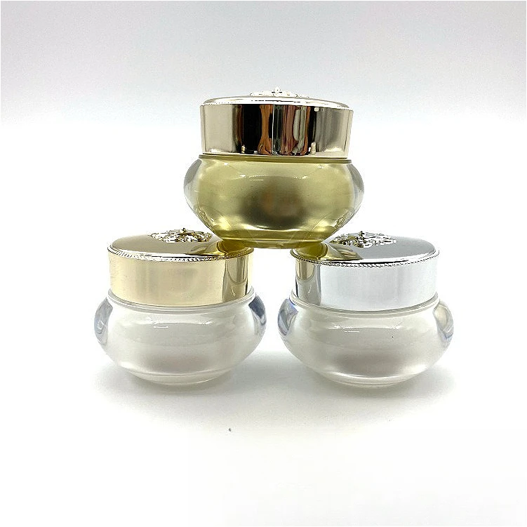 Acrylic Crown Lid Cream Jar 5g 8g 10g 20g 30g 40g, Empty Cosmetic Container for Luxury Face Cream & Eye Cream