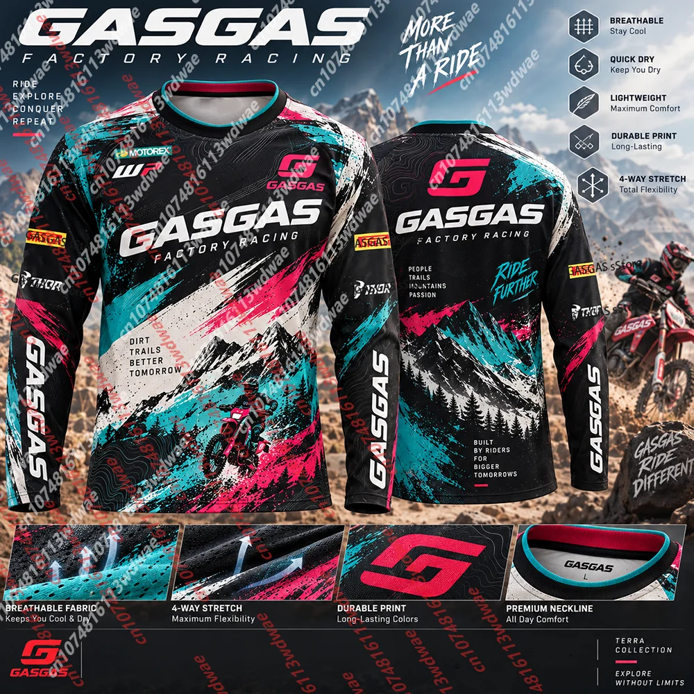 Kaos Lengan Panjang untuk Pria - Mountain Biking Trails ulasan dan harga