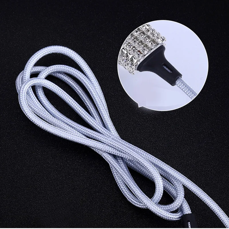 Diamond Crystal 3 in 1 USB Cable For iPhone Charging Charger Data Cable Type C Type-c Micro USB Cable For Samsung Xiaomi Wire