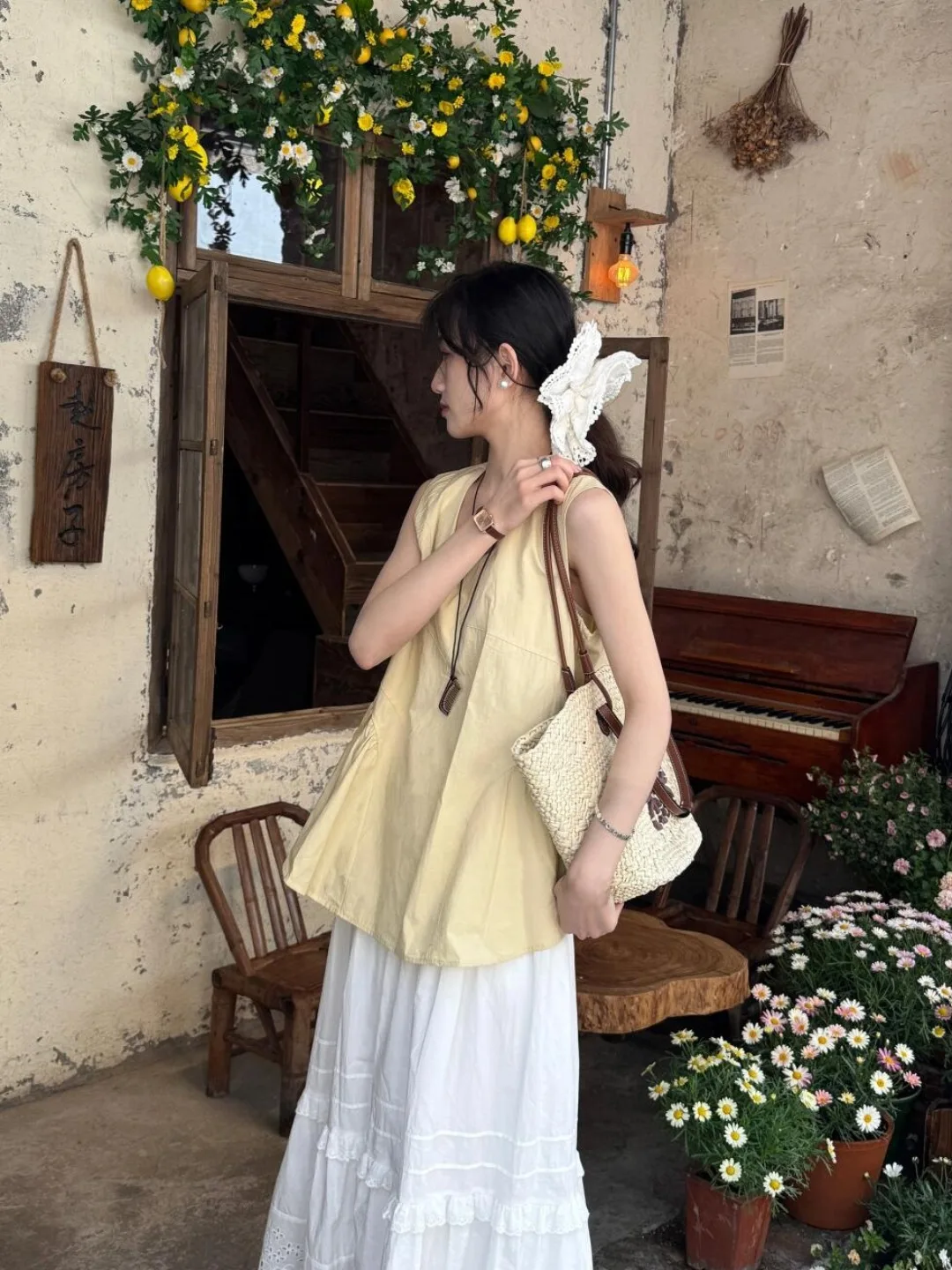 

Korean Sle Layered Uneven Splice Svel irt Vest Women Summer Outdoor Wearing Ele Doll irt Top Cotton Polyester...
