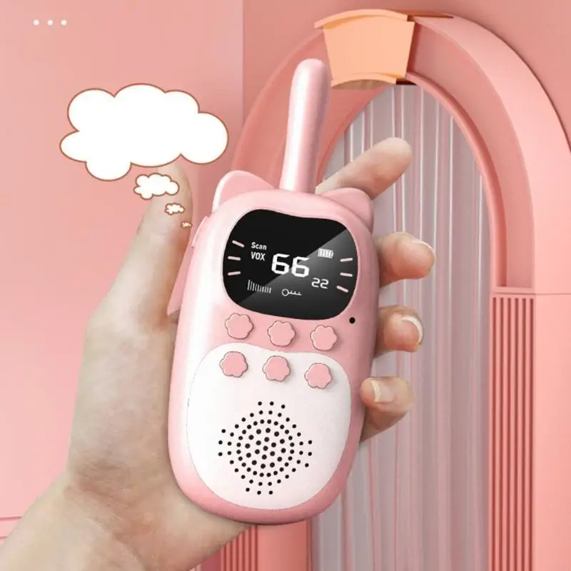 J2HD Brinquedo intercomunicação eletrônico infantil recarregável Walkie Talkie brinquedo presente aniversário 2 peças