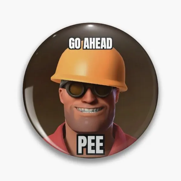 

Tf2 Go Ahead Pee Soft Button Pin Brooch Gift Women Metal Cute Fashion Lapel Pin Creative Clothes Cartoon Lover Funny Decor