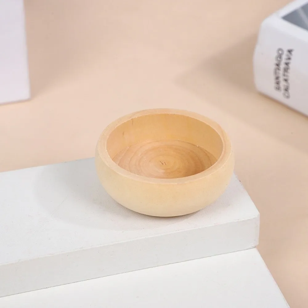 New DIY Unpainted Wood Bowls Mini Handcraft Small Wooden Bowls Hand-Painted Unfinished Wooden Bowls Painting