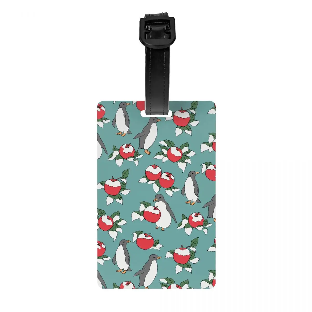 

Изготовленная на заказ милые пингвины и снежные яблоки, багажная бирка с зимним узором и именной картой, конфиденциальная обложка, идентификационная этикетка для дорожной сумки, чемодана