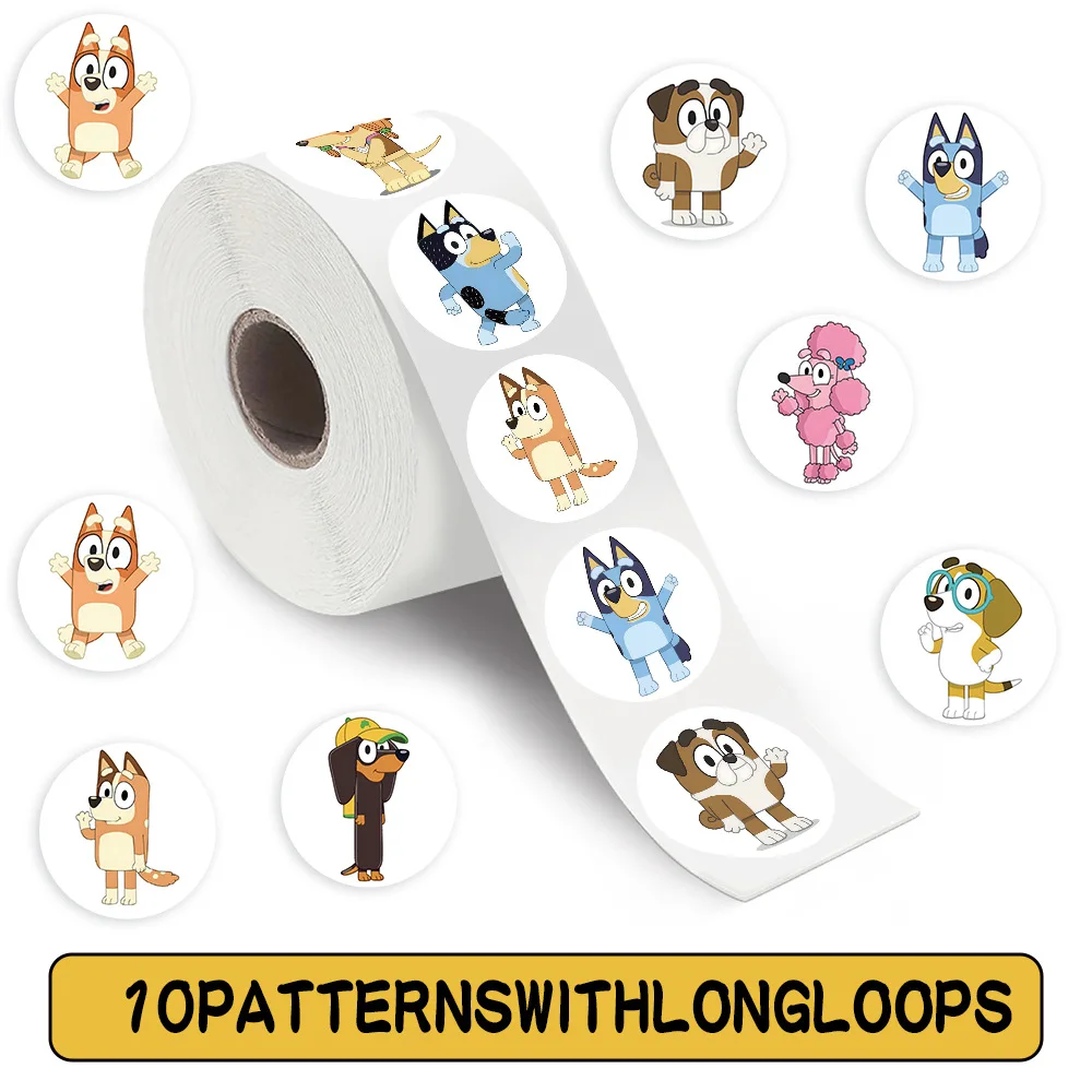 

New 500 stickers Bluey and Bingo themed party cute cartoon suitcase water cup toy stickers birthday gift KPOP
