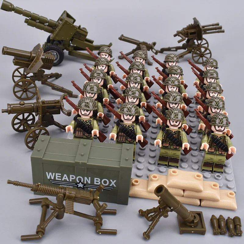 Zweiter Weltkrieg Infanterie, Militärsoldaten, Krieg, Nationalarmee, Mini-Gewehrmodell, Bausteine, Bausatz, Montage-Spielzeug – Detail 4