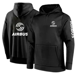 2024 Men AIRBUS AVIATION Flight Lapel Spring and Autumn New Style Simplicity Solid Color Pullover Hoodie Fashion Harajuku Top