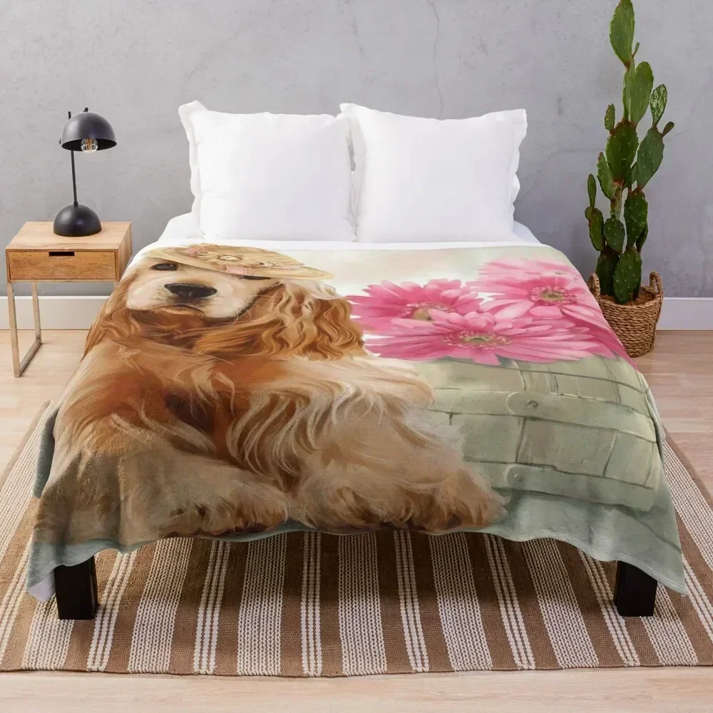 

Cocker Spaniel Throw Blanket Soft Solid Color Blanket for Couch Bed