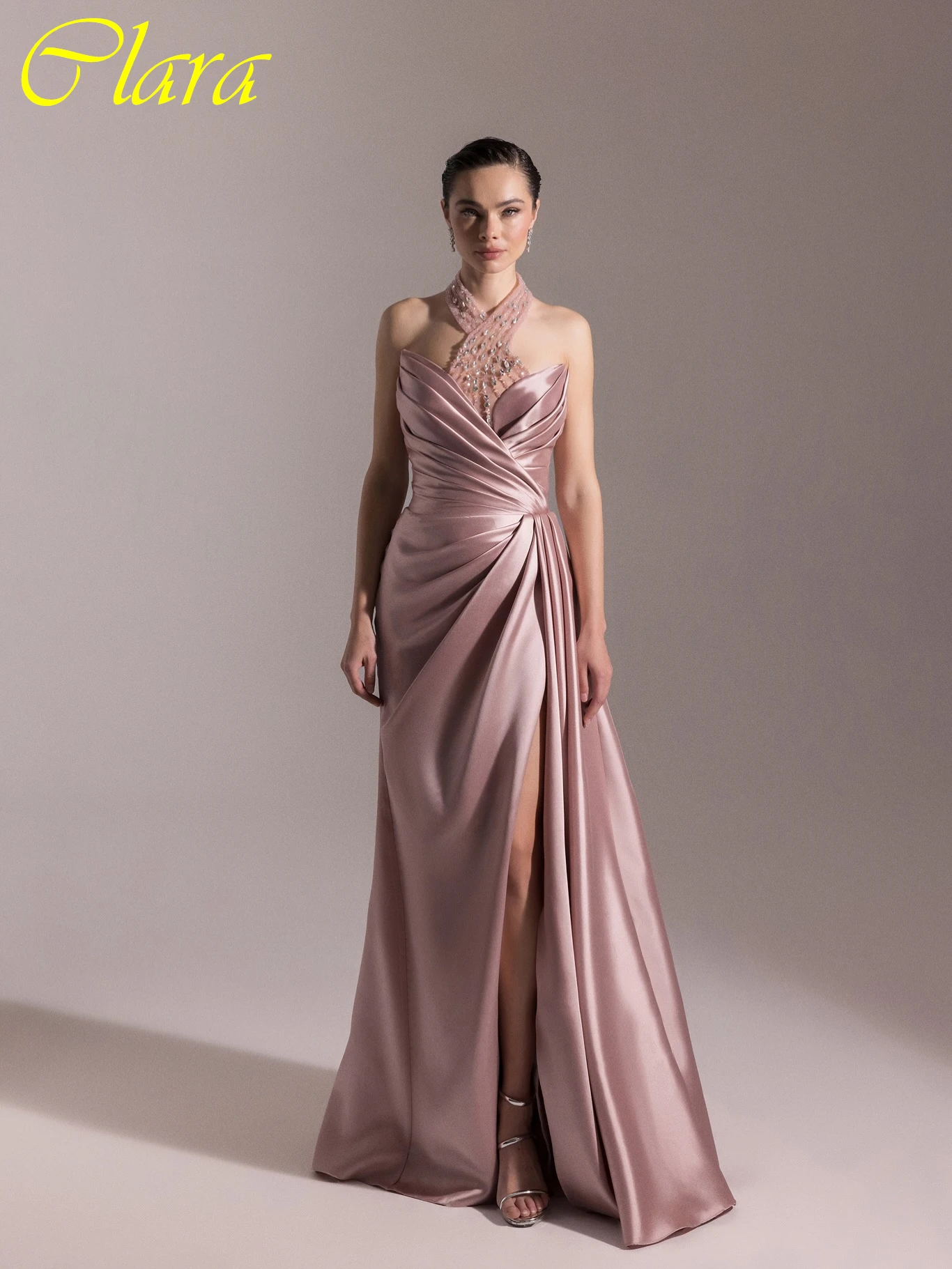

Customized A-Line Halter Elegant Formal Evening Dress Modern Temperament Bespoke Occasion Gowns Fashion High Quality Prom Dress
