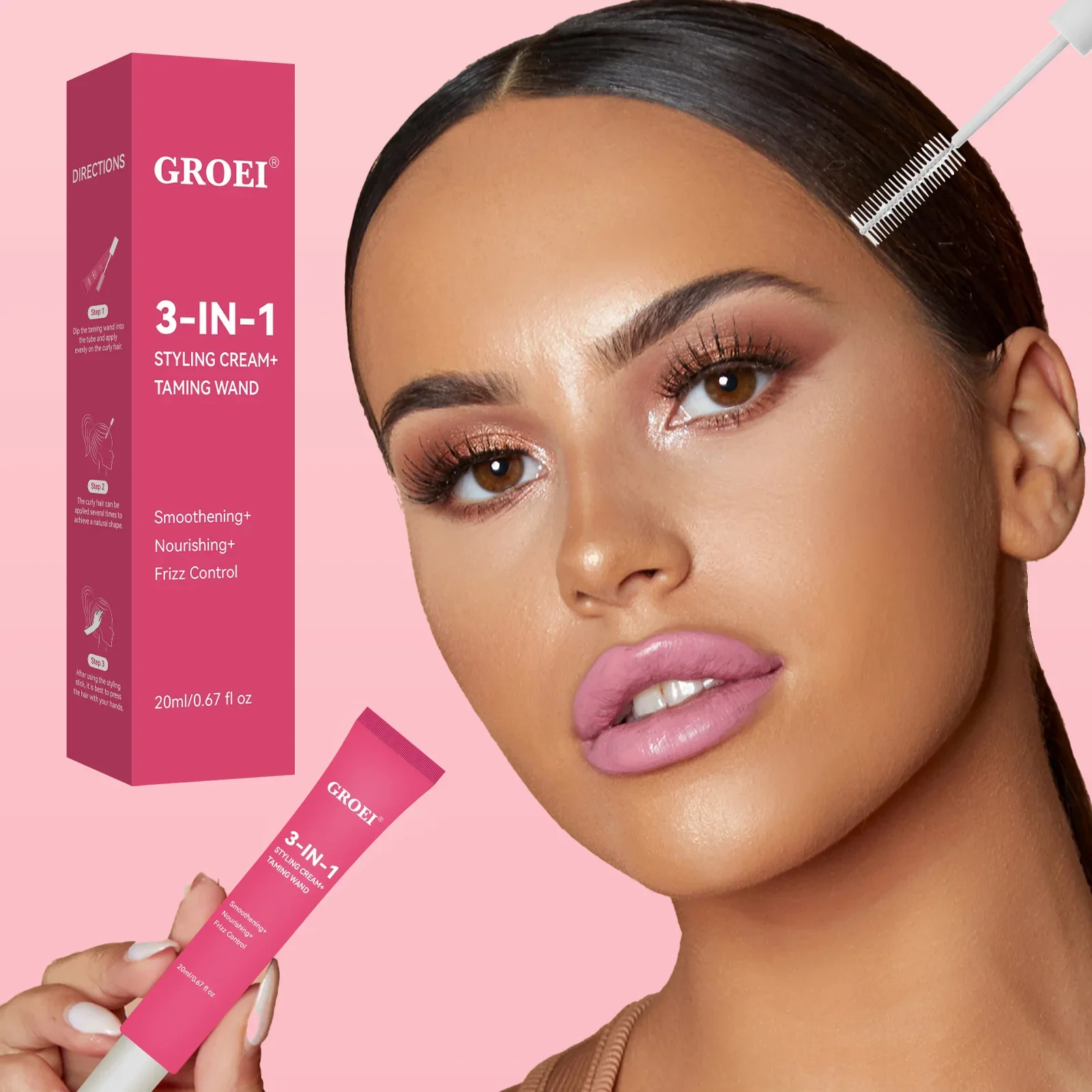 

Крем для укладки 3 в 1, прикрепляющая палочка, финишная палочка против вьющихся волос, многофункциональный разглаживающий крем для вьющихся волос, незахватный крем