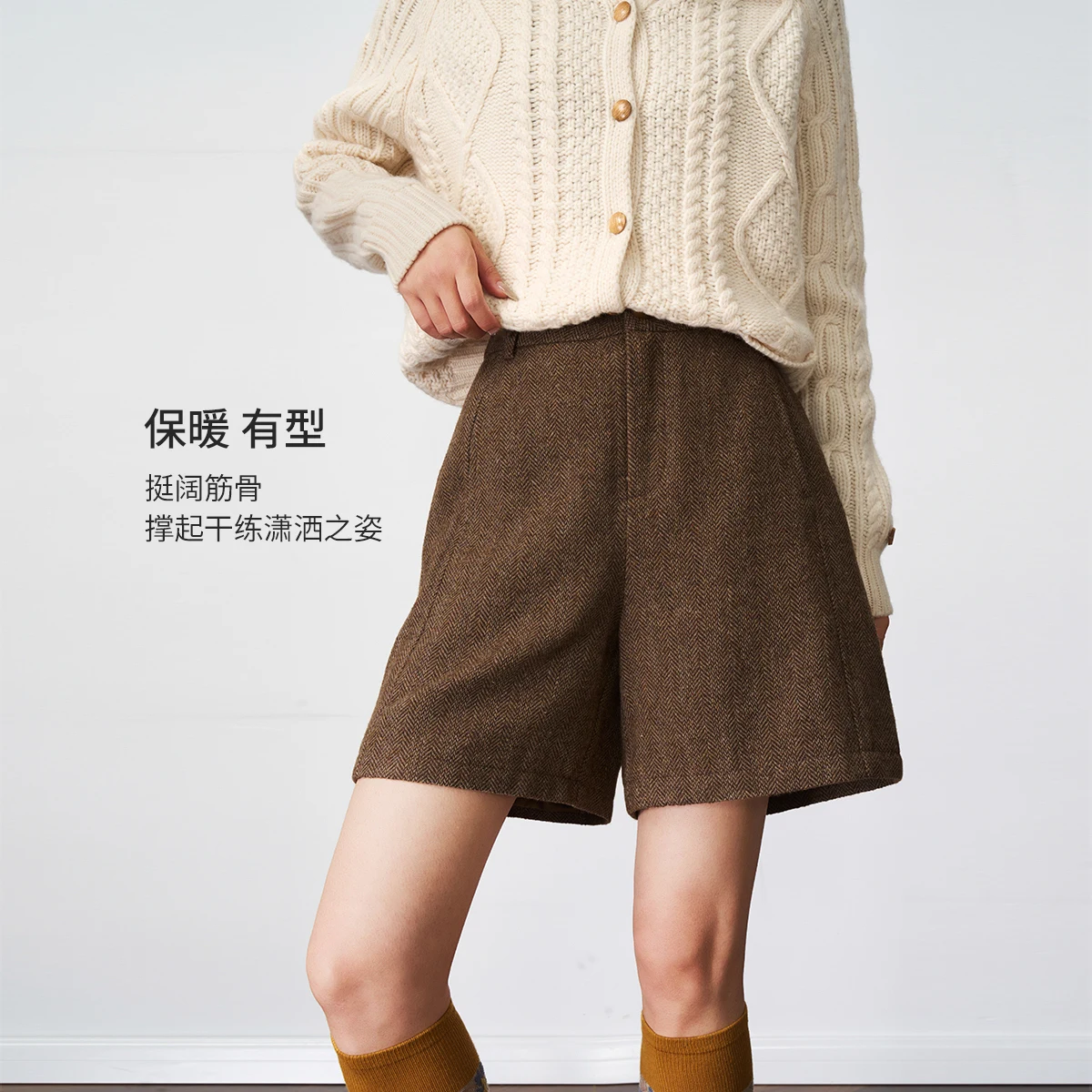 OLrain سراويل نسائية غير رسمية 2025 جديد الخريف عالية الخصر ألف خط الصوفية الصلبة جيب السراويل مكتب سيدة الملابس النسائية O57QK001515 #4